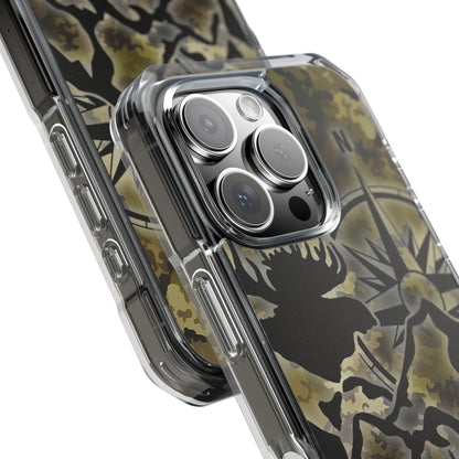 Camo Outdoors Phone Case — Compass & Wildlife Clear Magnetic Impact Case