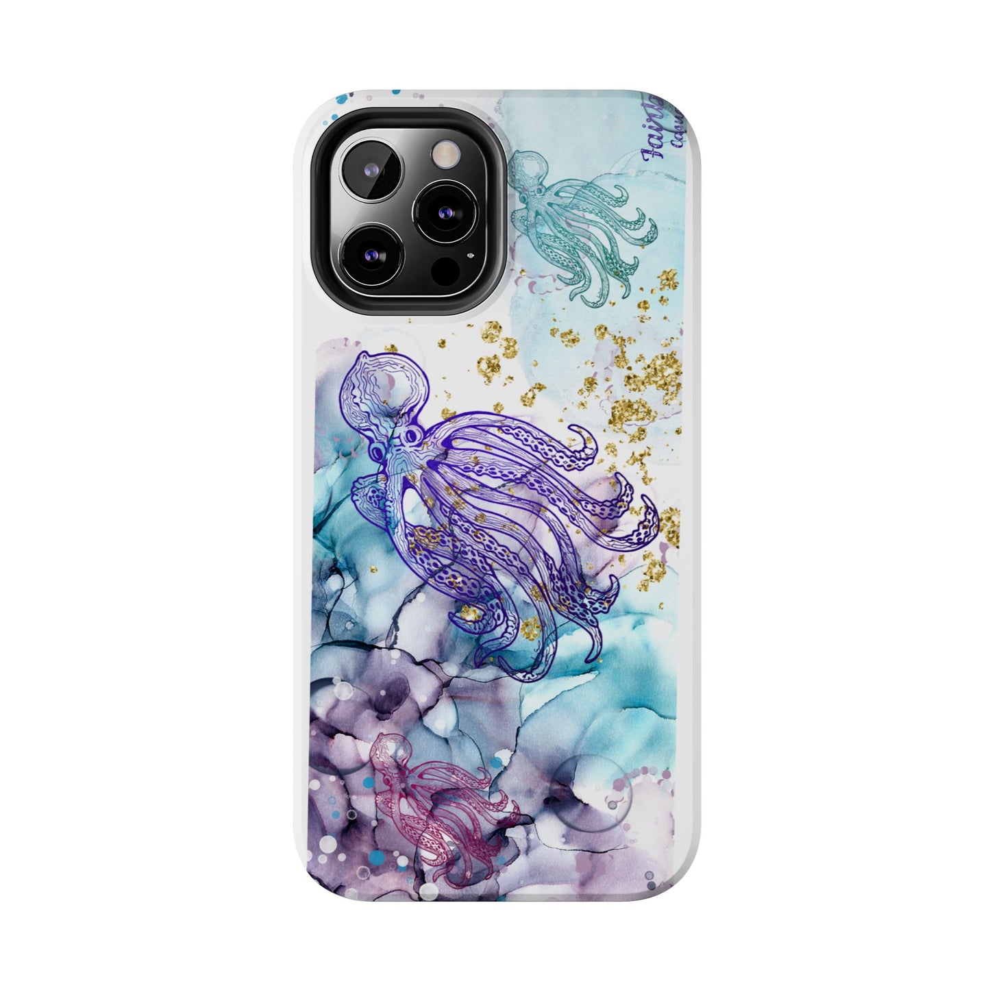Octopus Art Tough Phone Case — Purple Nautical Sea Creature Design