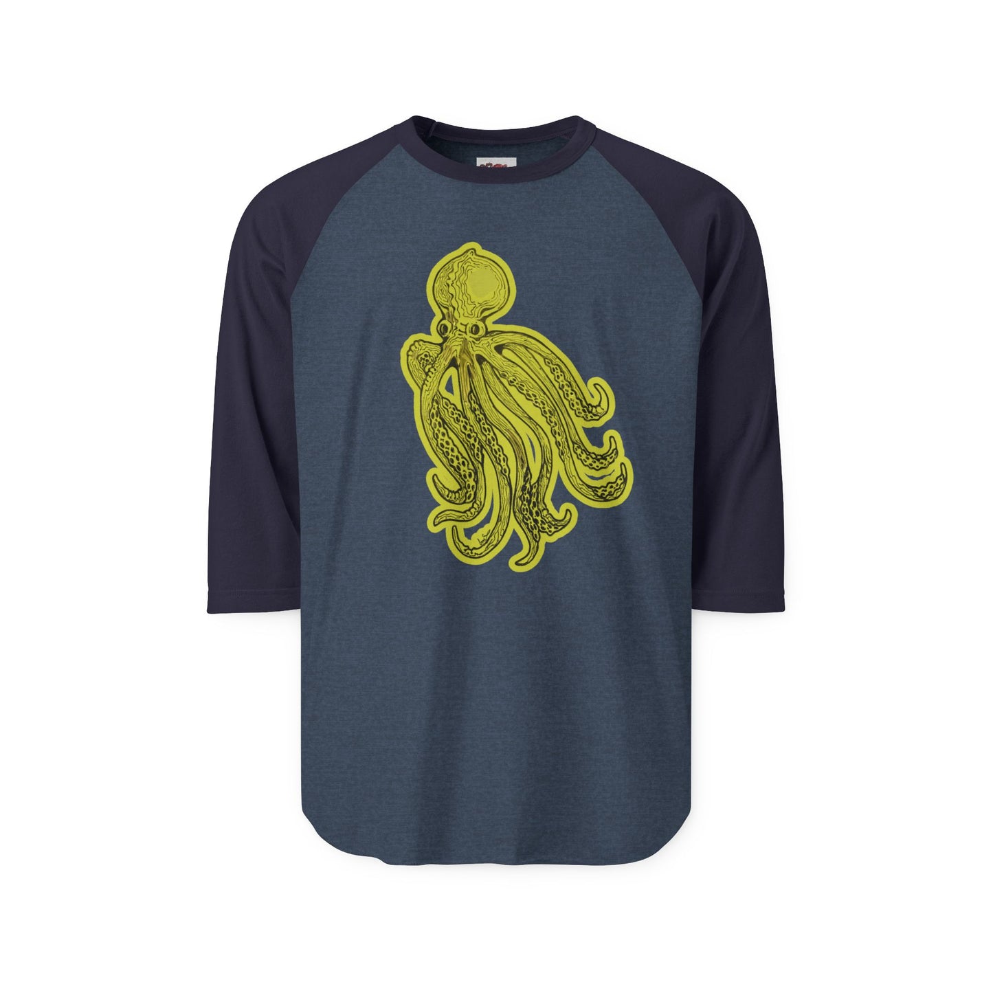 Octopus Raglan Shirt – Nautical Vintage-Style Graphic Baseball Tee