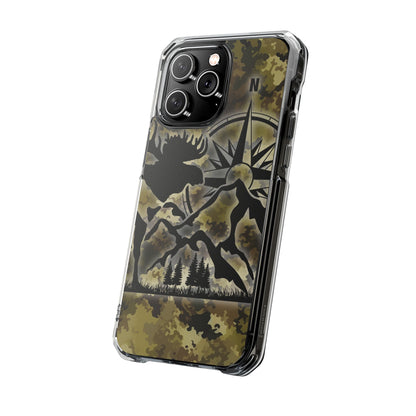 Camo Outdoors Phone Case — Compass & Wildlife Clear Magnetic Impact Case