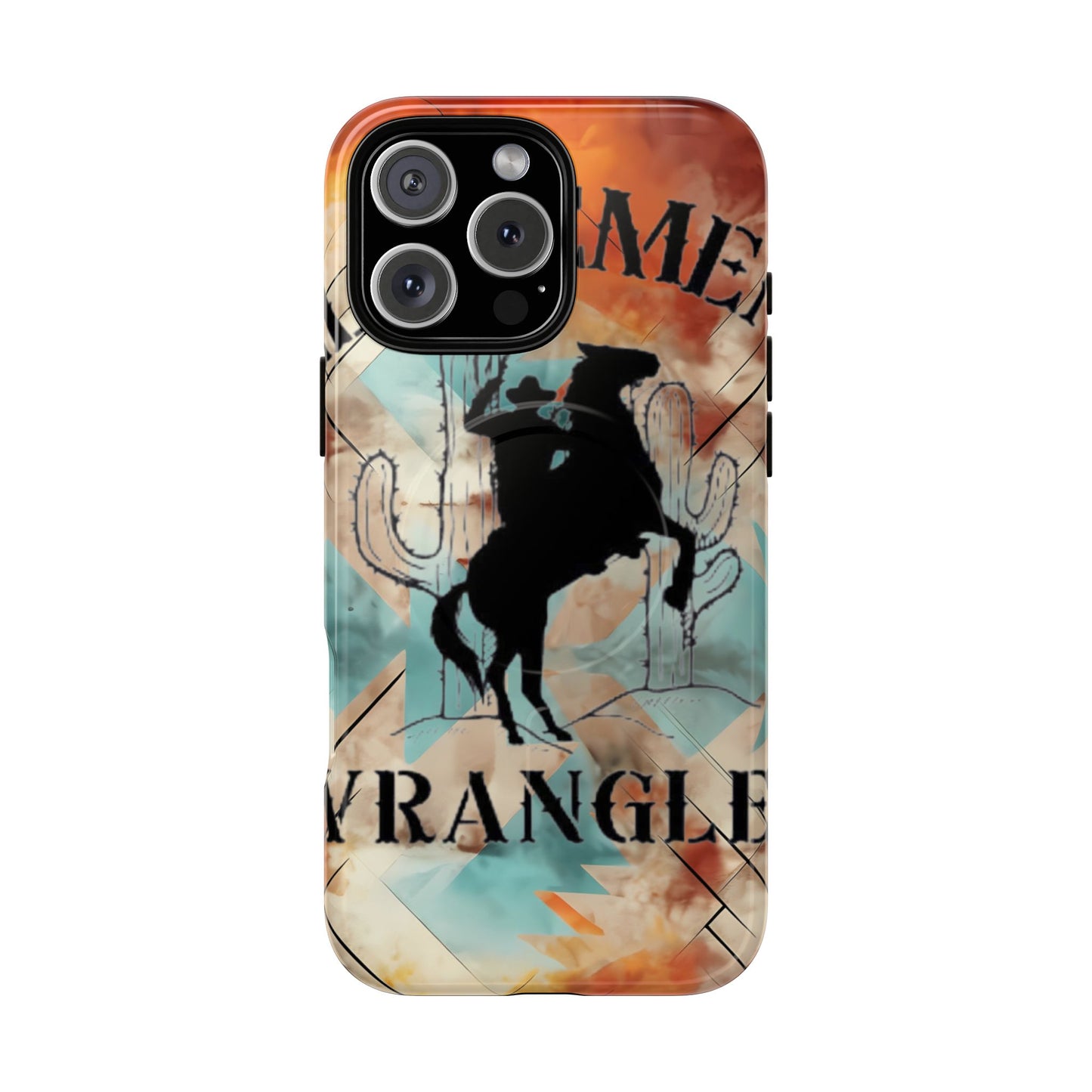 Elopement  Wrangler Tough Magnetic Phone Case — Rodeo Cowboy Silhouette Design