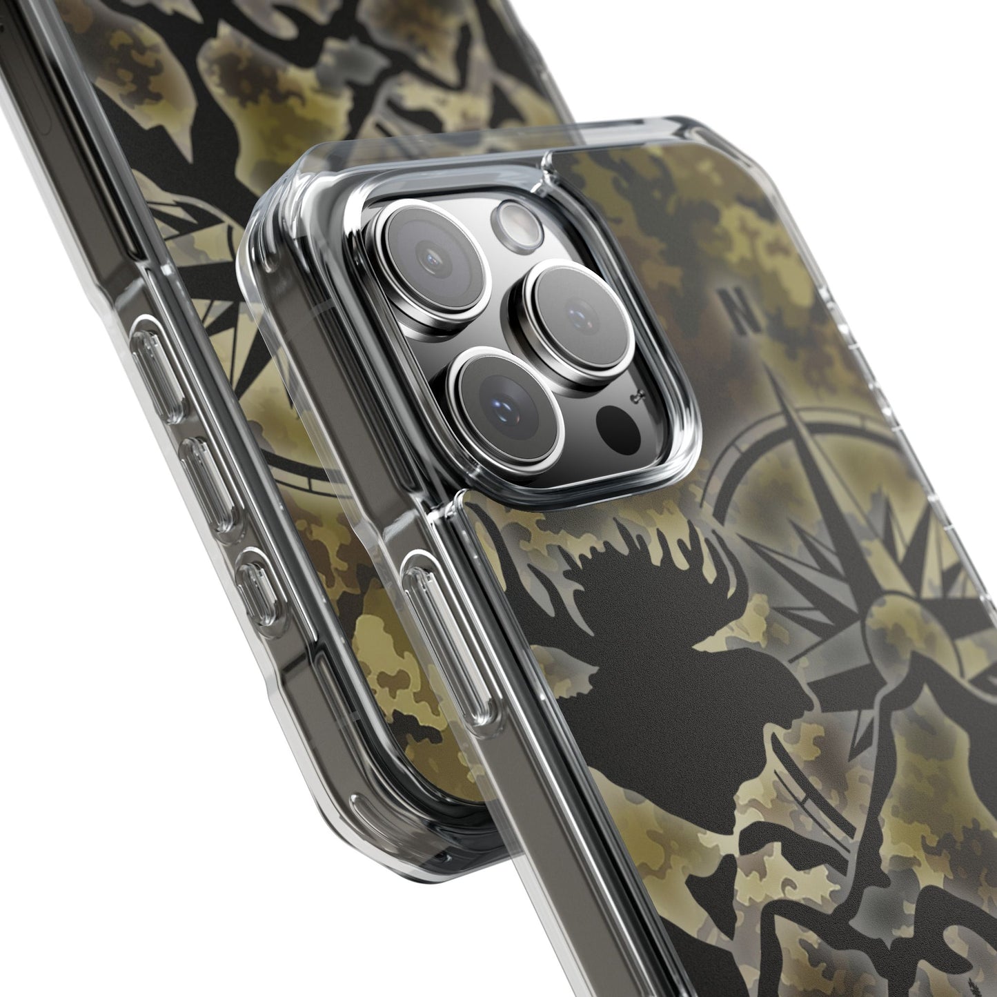 Camo Outdoors Phone Case — Compass & Wildlife Clear Magnetic Impact Case