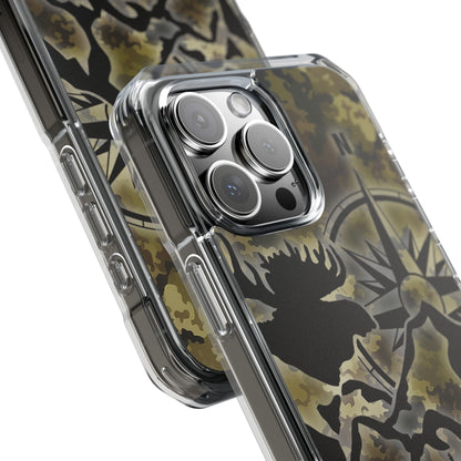 Camo Outdoors Phone Case — Compass & Wildlife Clear Magnetic Impact Case