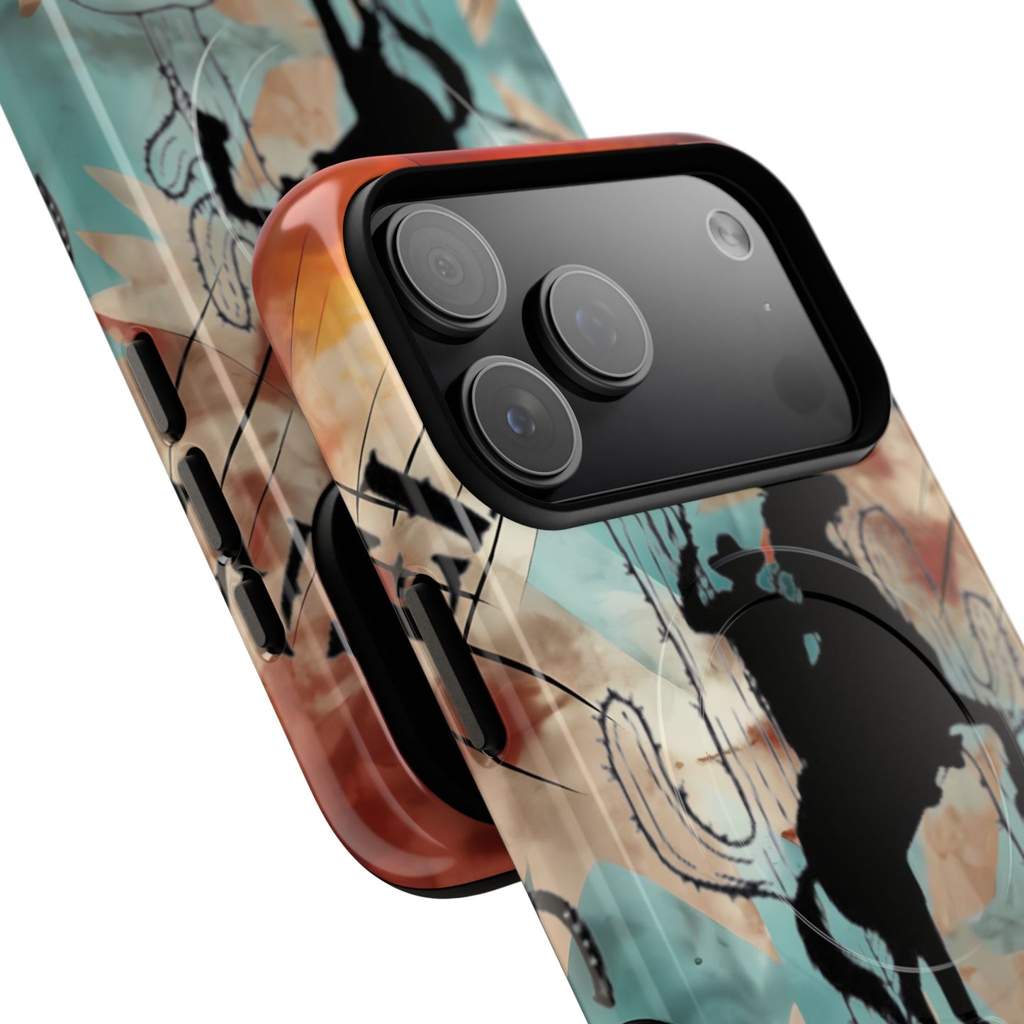 Elopement  Wrangler Tough Magnetic Phone Case — Rodeo Cowboy Silhouette Design