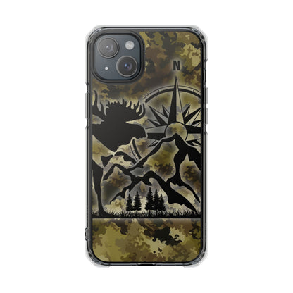 Camo Outdoors Phone Case — Compass & Wildlife Clear Magnetic Impact Case