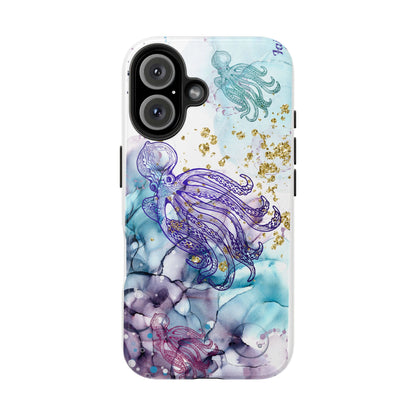 Octopus Art Tough Phone Case — Purple Nautical Sea Creature Design