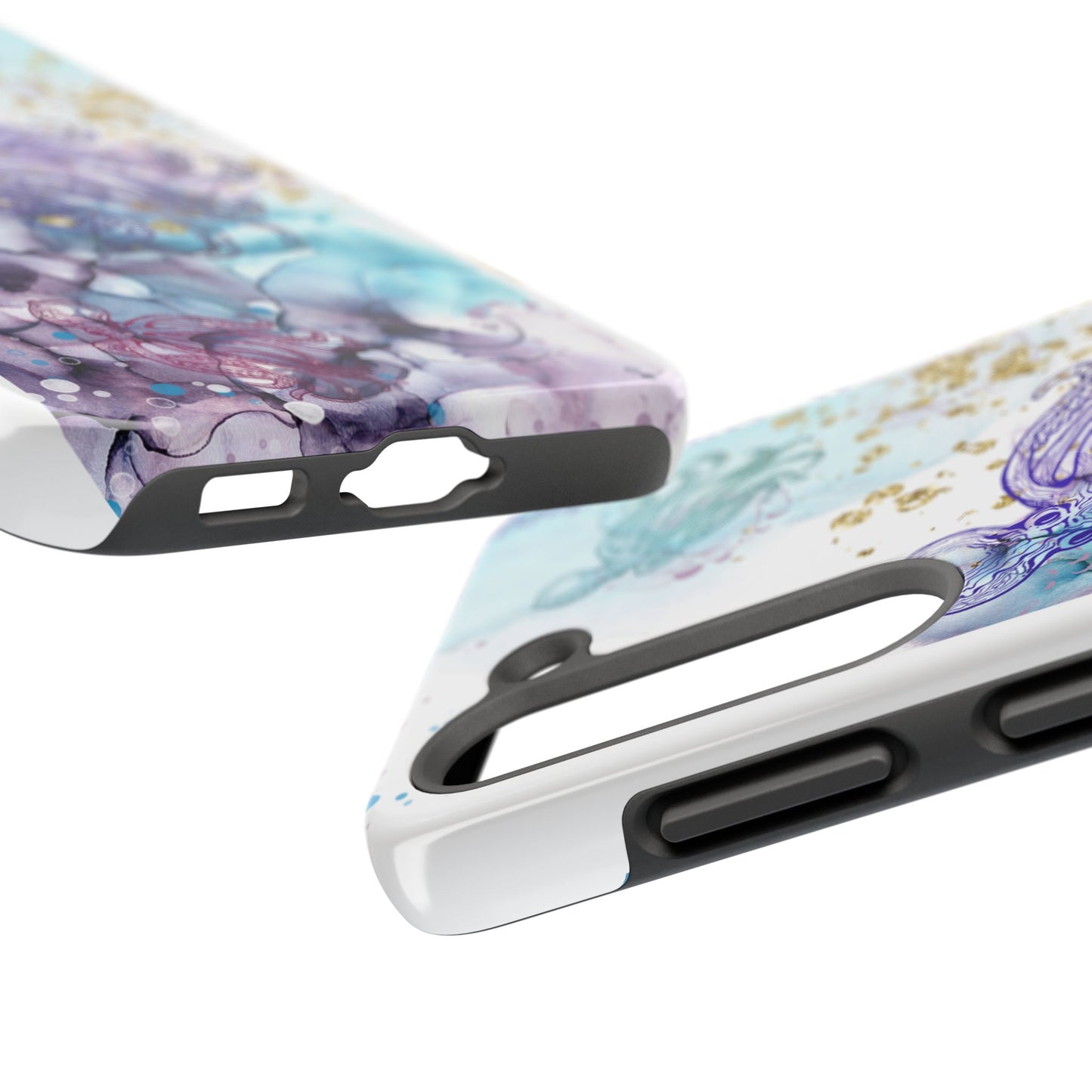 Octopus Art Tough Phone Case — Purple Nautical Sea Creature Design