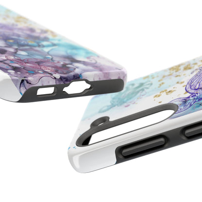 Octopus Art Tough Phone Case — Purple Nautical Sea Creature Design