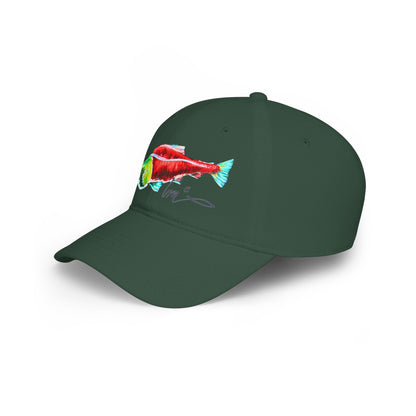 Salmon Sketch Baseball Cap — Hand-Drawn Fish Hat for Anglers & Outdoors