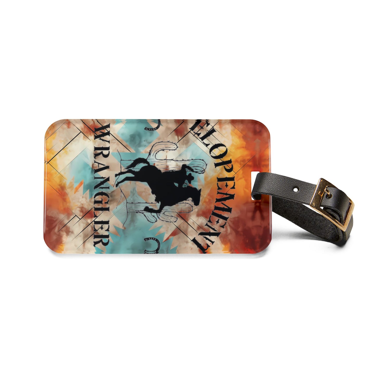 Elopement Wrangler Luggage Tag — Rustic Rodeo Cowboy Travel ID