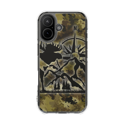 Camo Outdoors Phone Case — Compass & Wildlife Clear Magnetic Impact Case