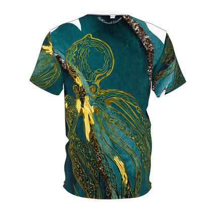 Gold vein Octopus All-Over Print Tee — Nautical Ocean Art Shirt