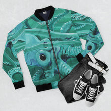 green octopus Bomber Jacket —  All-Over Print