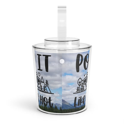 Pop It Like It's Hot Ice Bucket — Camping Trailer Design with Tongs