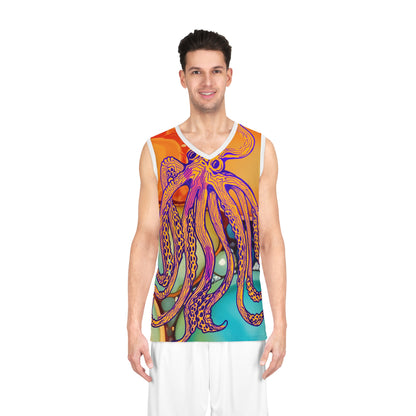 Octopus Art Basketball Jersey — Vibrant AOP Ocean-Inspired Tank