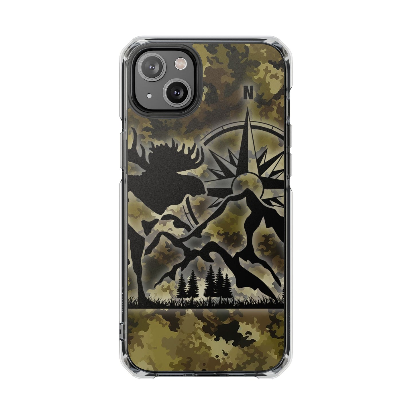 Camo Outdoors Phone Case — Compass & Wildlife Clear Magnetic Impact Case