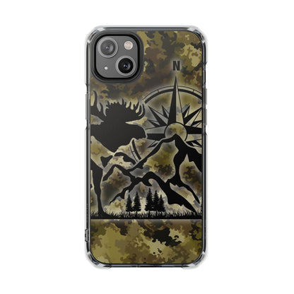 Camo Outdoors Phone Case — Compass & Wildlife Clear Magnetic Impact Case
