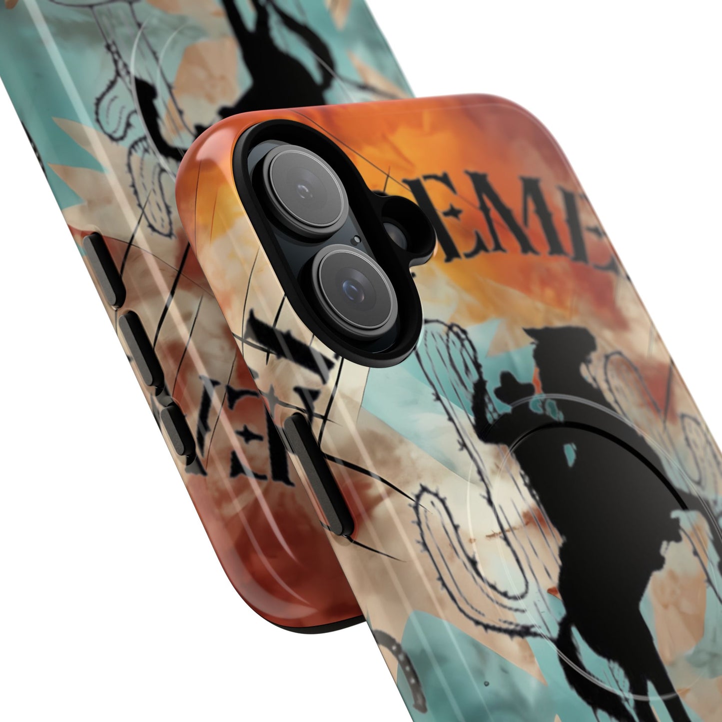 Elopement  Wrangler Tough Magnetic Phone Case — Rodeo Cowboy Silhouette Design