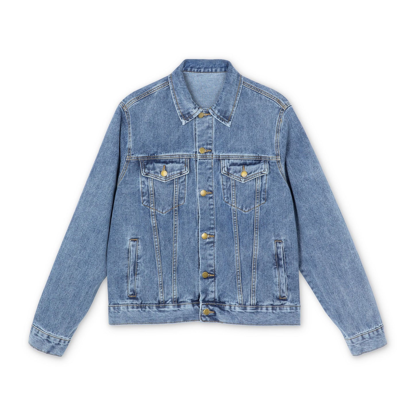 Men's Denim Jacket — 'T H Life' Graphic Back Patch Fashion Jacket