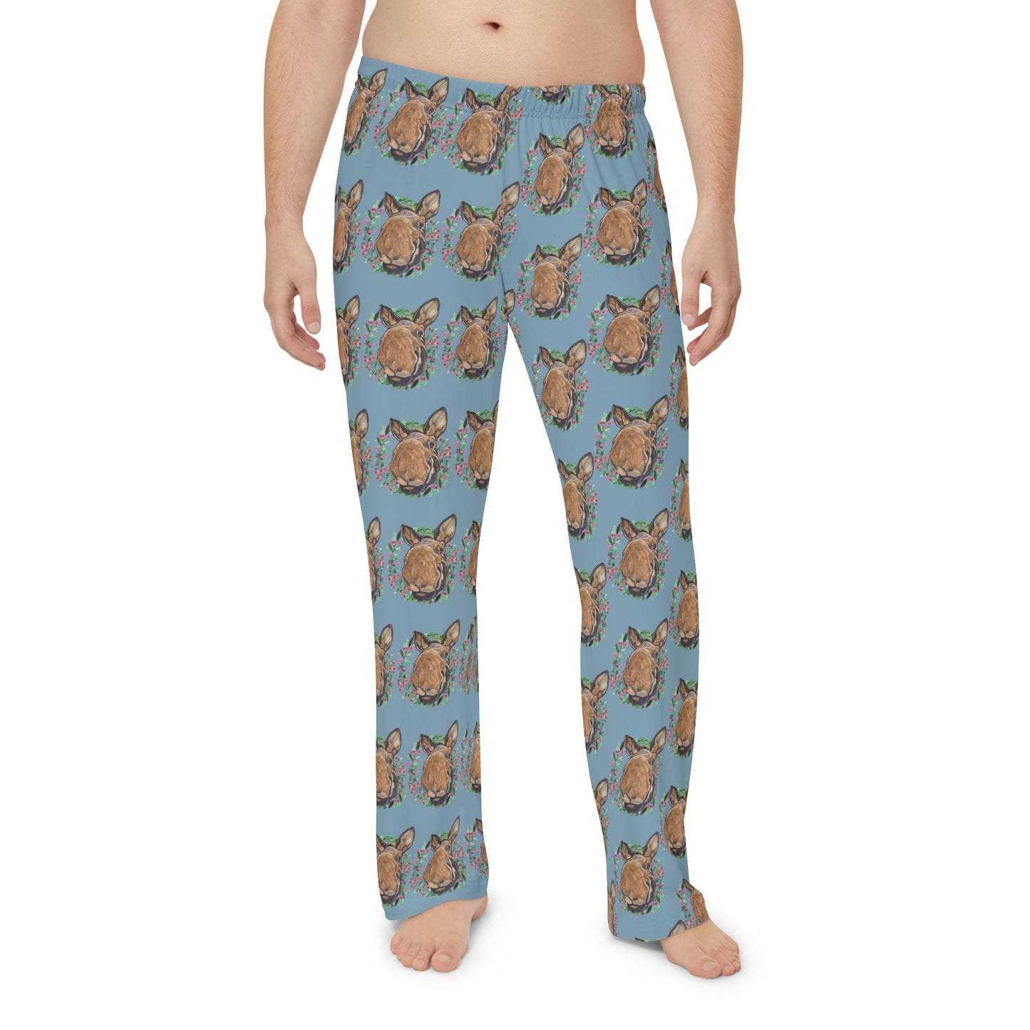 Men's Pajama Pants — Merry Moosemas   All-Over Print Sleep Lounge Pants
