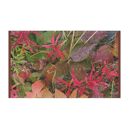 Fall Foilage  Cotton Tea Towel — Red & Green Fall Foliage Kitchen Towel