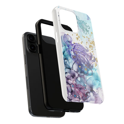 Octopus Art Tough Phone Case — Purple Nautical Sea Creature Design
