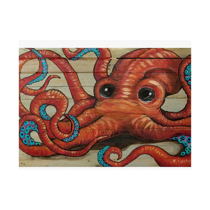 Octopus Wall Art Poster — Matte Horizontal Nautical Print