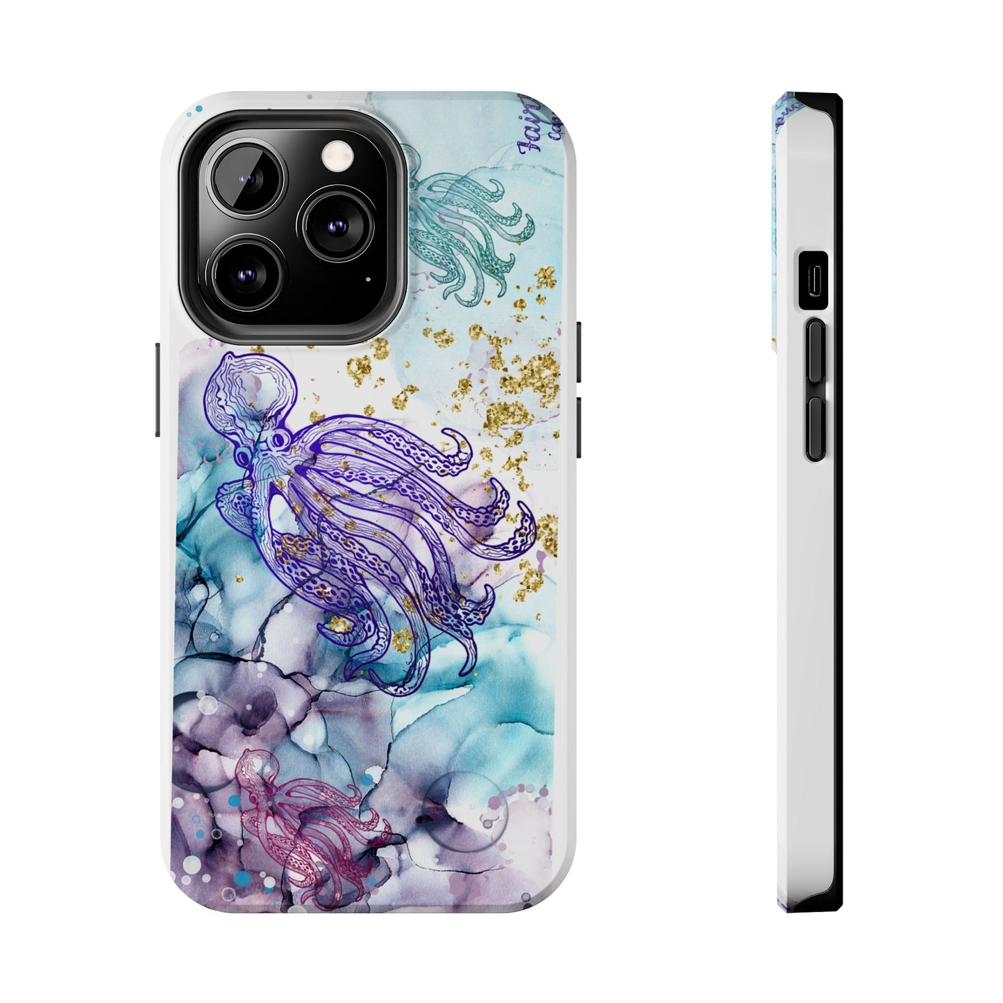 Octopus Art Tough Phone Case — Purple Nautical Sea Creature Design