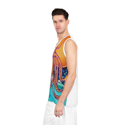 Octopus Art Basketball Jersey — Vibrant AOP Ocean-Inspired Tank