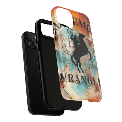 Elopement  Wrangler Tough Magnetic Phone Case — Rodeo Cowboy Silhouette Design