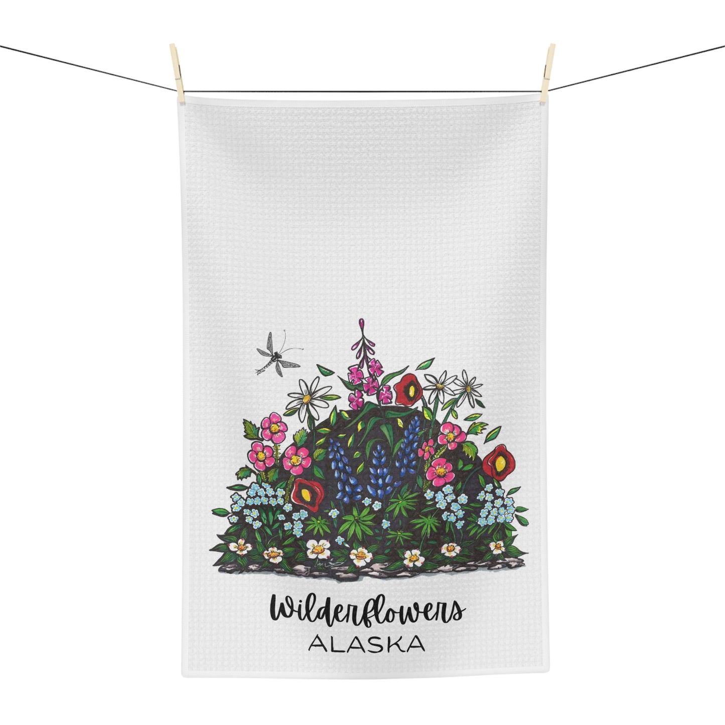Wildflowers Microfiber Tea Towel – Botanical Floral Kitchen Towel