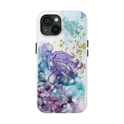 Octopus Art Tough Phone Case — Purple Nautical Sea Creature Design