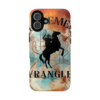 Elopement  Wrangler Tough Magnetic Phone Case — Rodeo Cowboy Silhouette Design