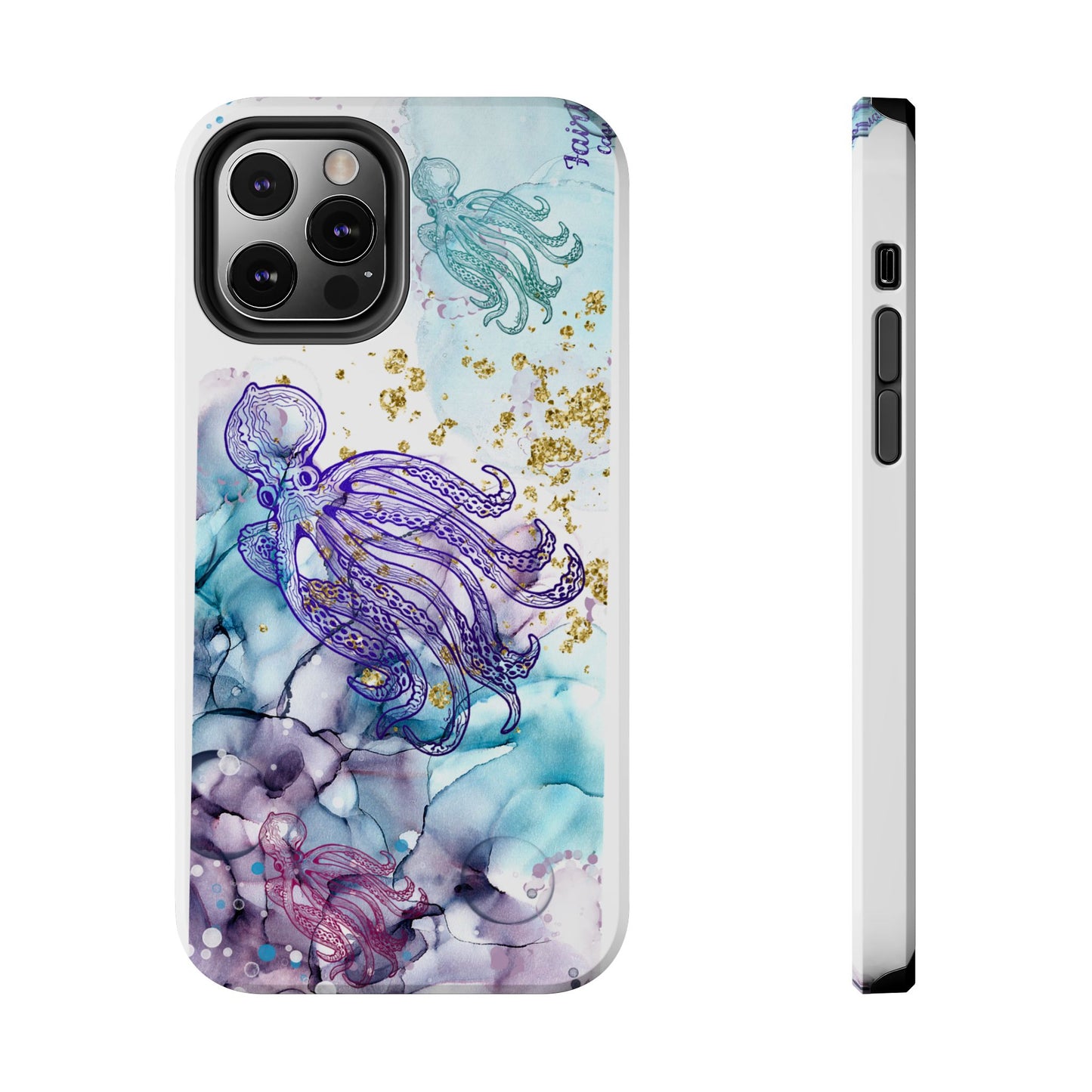 Octopus Art Tough Phone Case — Purple Nautical Sea Creature Design