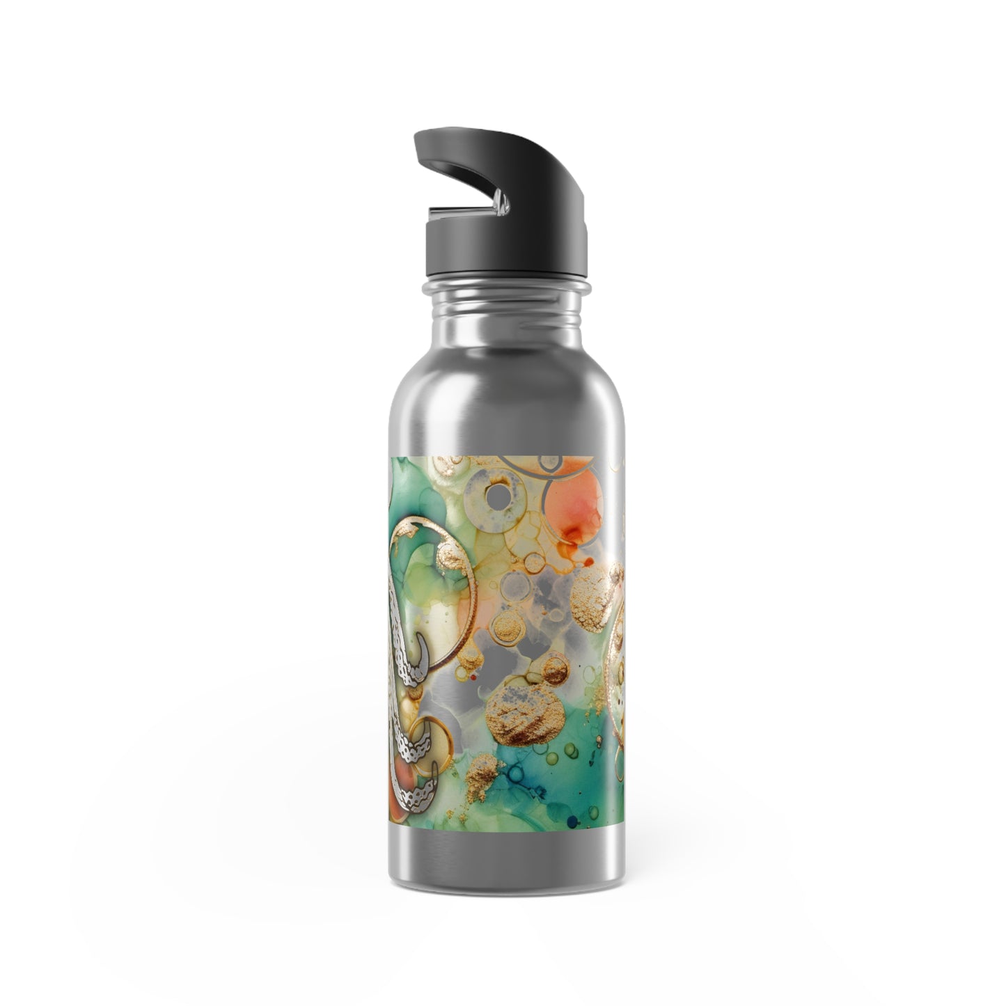 20oz Stainless Steel Water Bottle — Octopus Ocean Art with Straw Lid