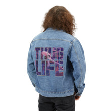 Men's Denim Jacket — 'T H Life' Graphic Back Patch Fashion Jacket