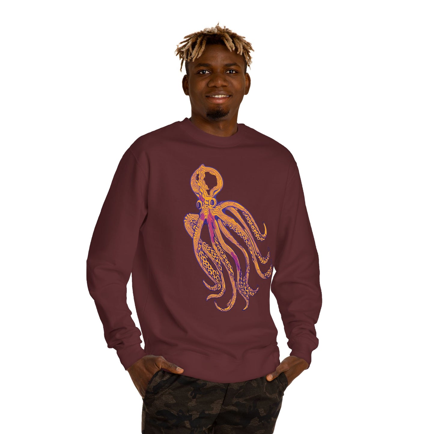 Octopus Graphic Sweatshirt — Vintage Marine Illustration Crewneck