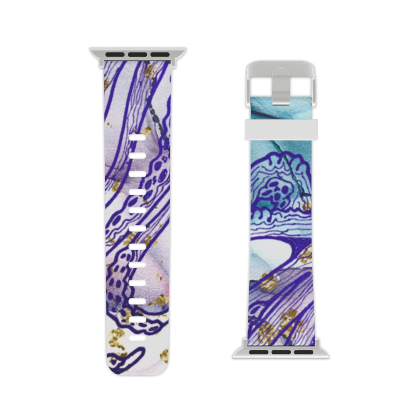 Purple Marble Apple Watch Band — Abstract Swirl Replacement Strap
