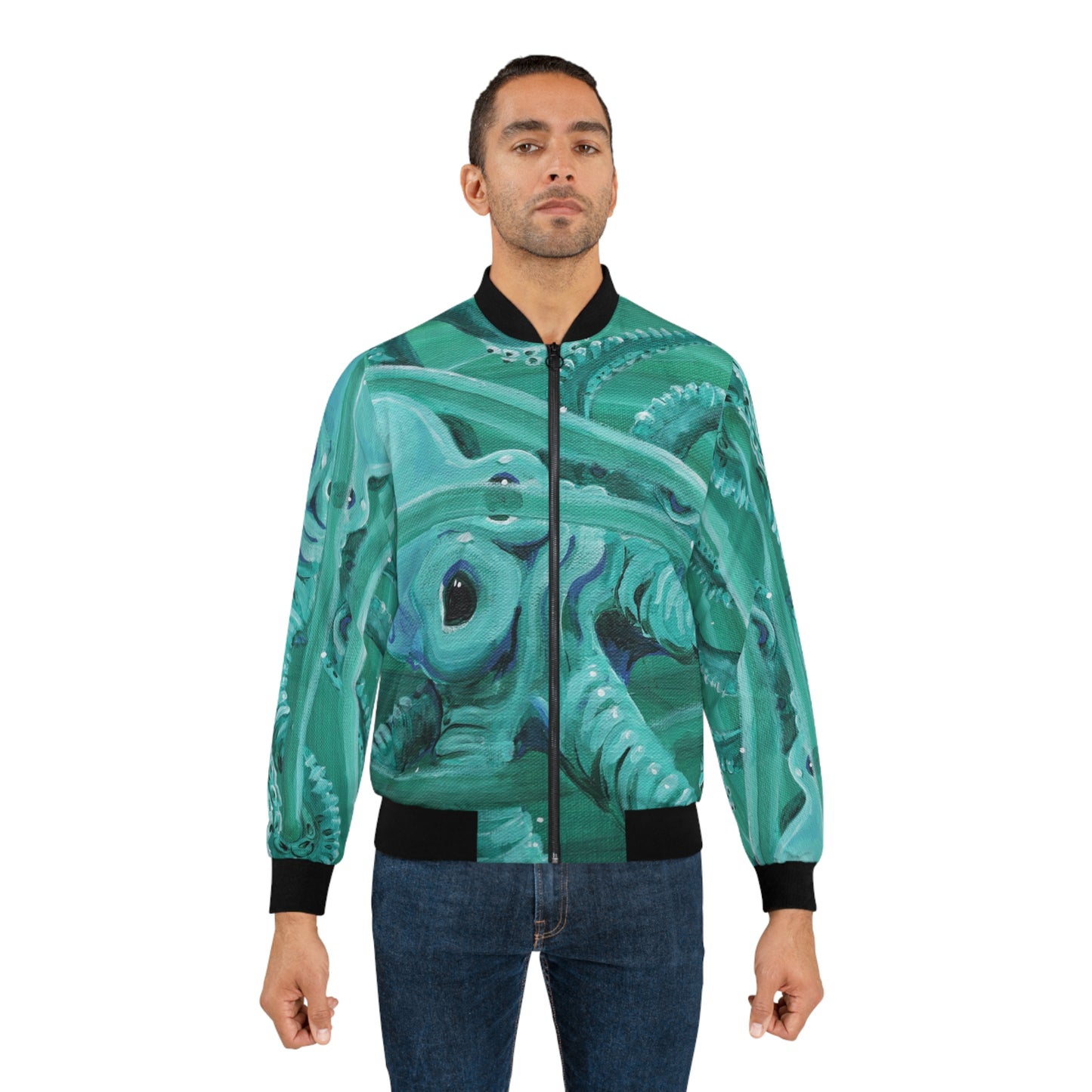 green octopus Bomber Jacket —  All-Over Print