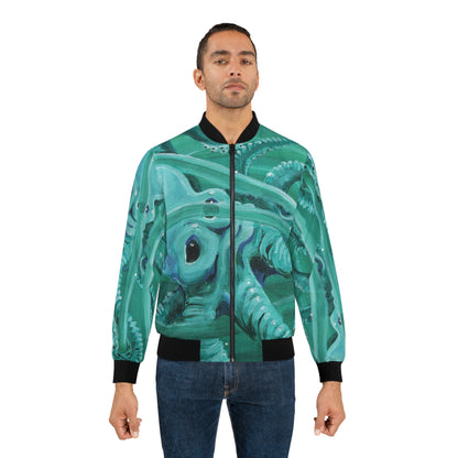 green octopus Bomber Jacket —  All-Over Print