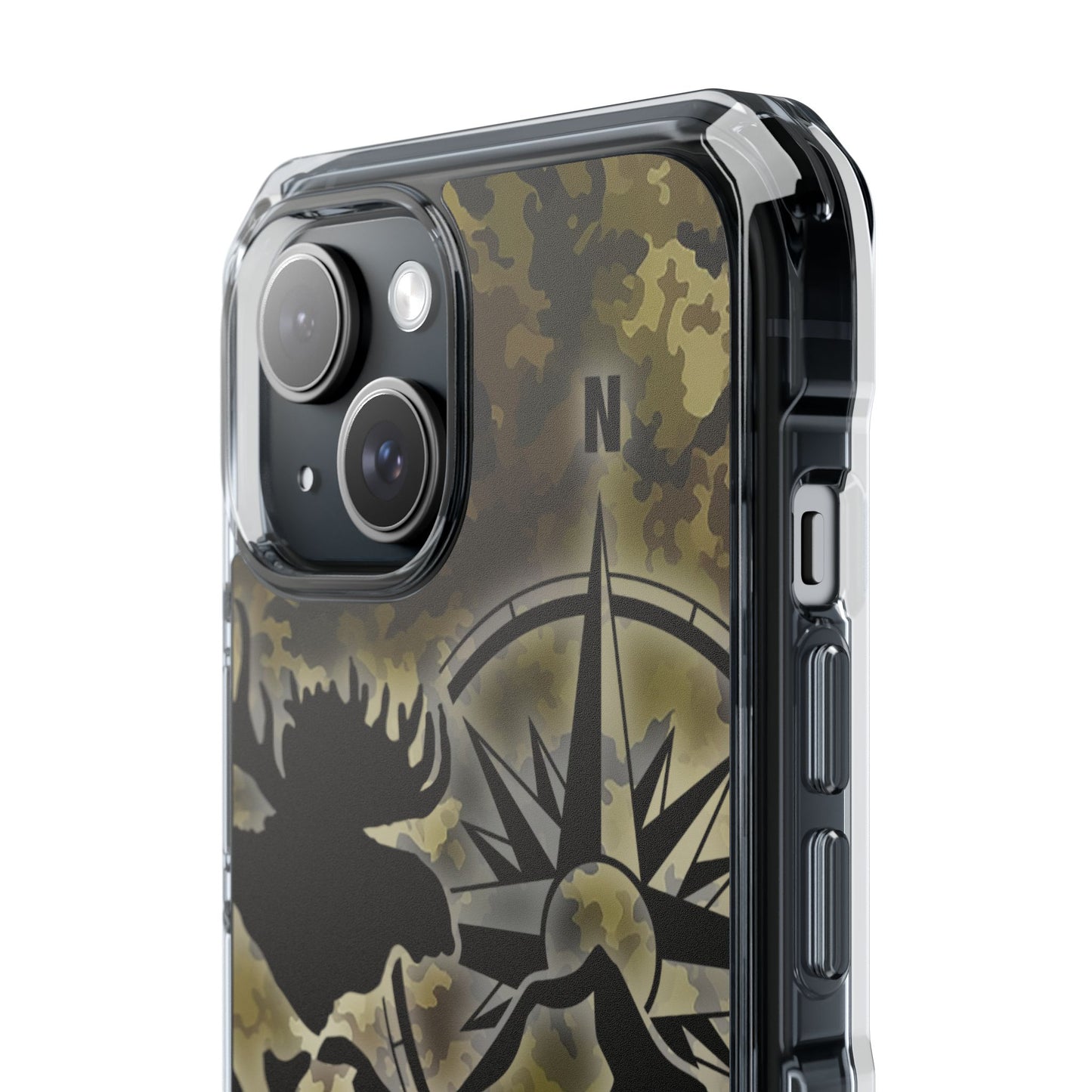 Camo Outdoors Phone Case — Compass & Wildlife Clear Magnetic Impact Case