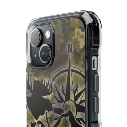 Camo Outdoors Phone Case — Compass & Wildlife Clear Magnetic Impact Case