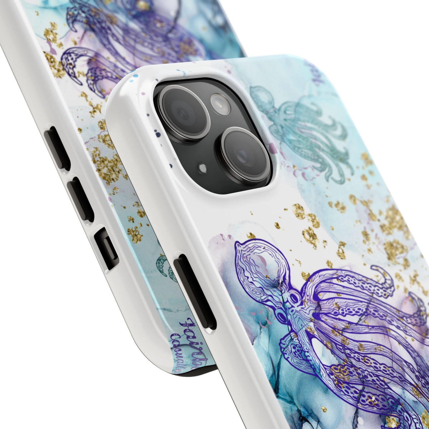 Octopus Art Tough Phone Case — Purple Nautical Sea Creature Design