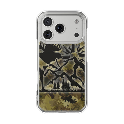 Camo Outdoors Phone Case — Compass & Wildlife Clear Magnetic Impact Case