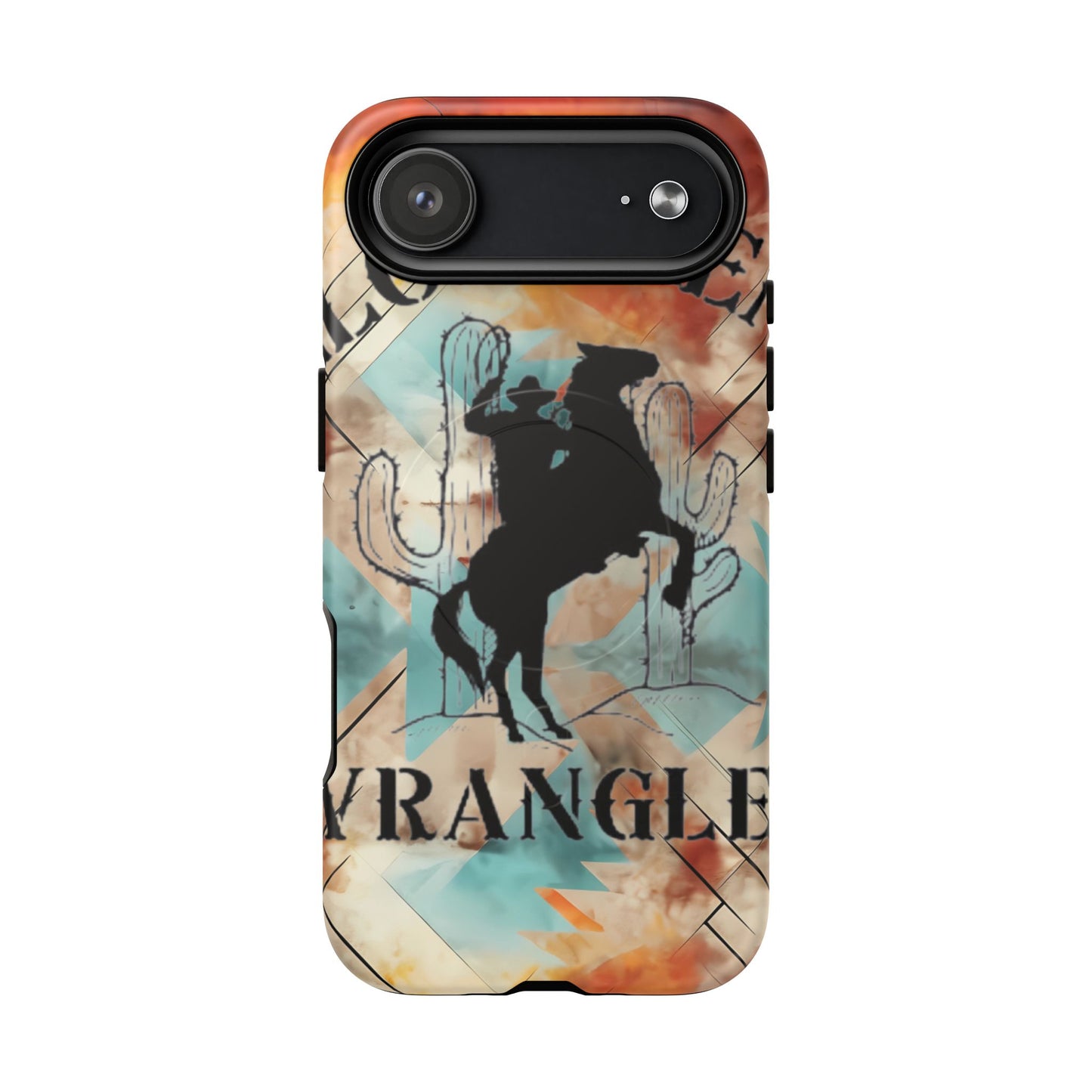 Elopement  Wrangler Tough Magnetic Phone Case — Rodeo Cowboy Silhouette Design