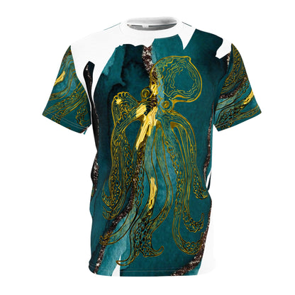 Gold vein Octopus All-Over Print Tee — Nautical Ocean Art Shirt