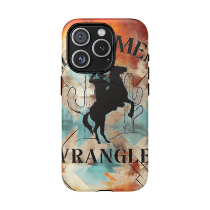 Elopement  Wrangler Tough Magnetic Phone Case — Rodeo Cowboy Silhouette Design