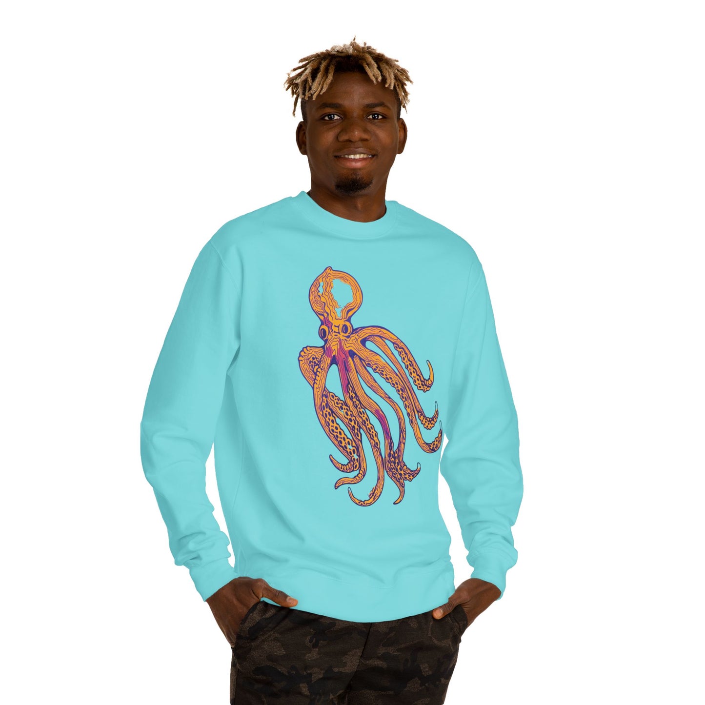 Octopus Graphic Sweatshirt — Vintage Marine Illustration Crewneck