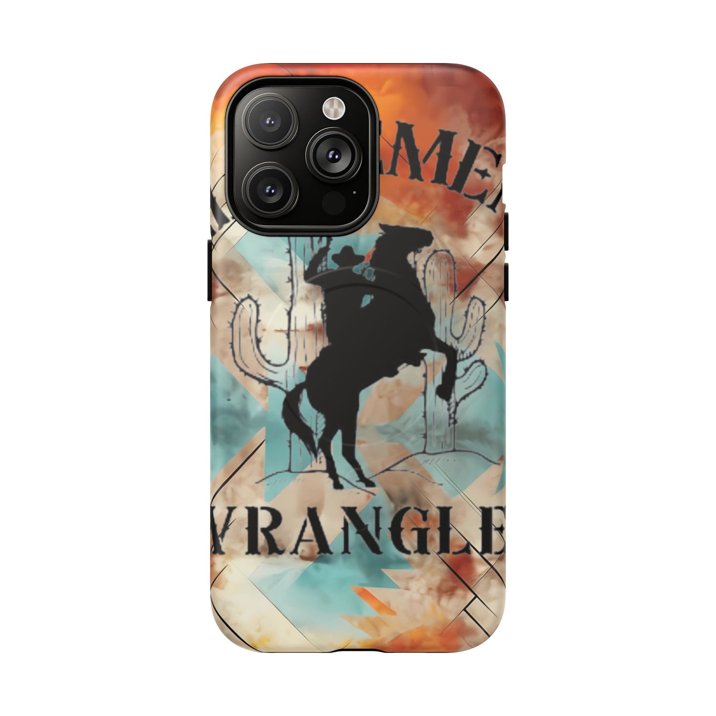 Elopement  Wrangler Tough Magnetic Phone Case — Rodeo Cowboy Silhouette Design