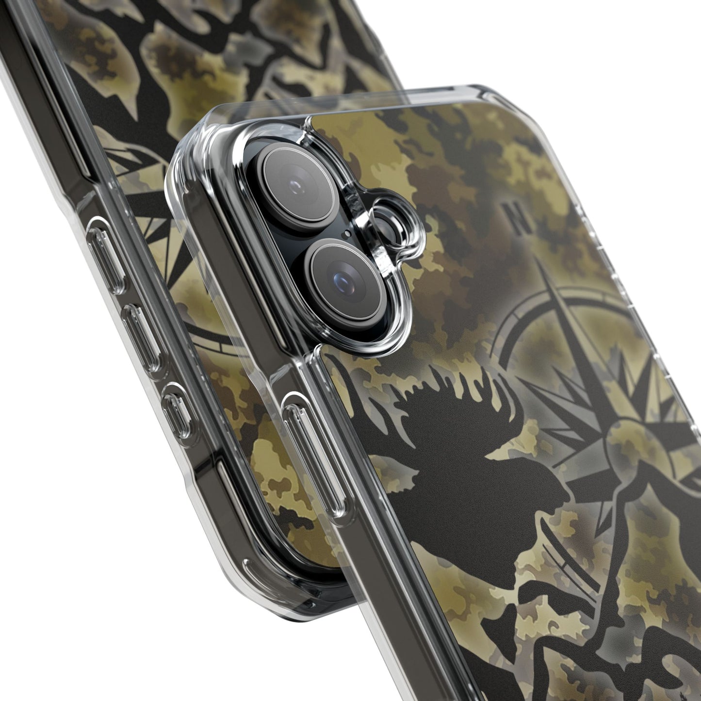Camo Outdoors Phone Case — Compass & Wildlife Clear Magnetic Impact Case
